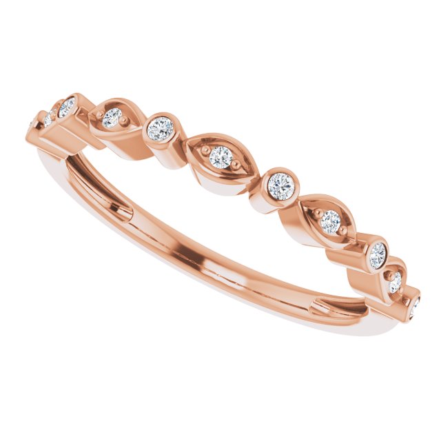 14K Rose 1/8 CTW Diamond Stackable Anniversary Band